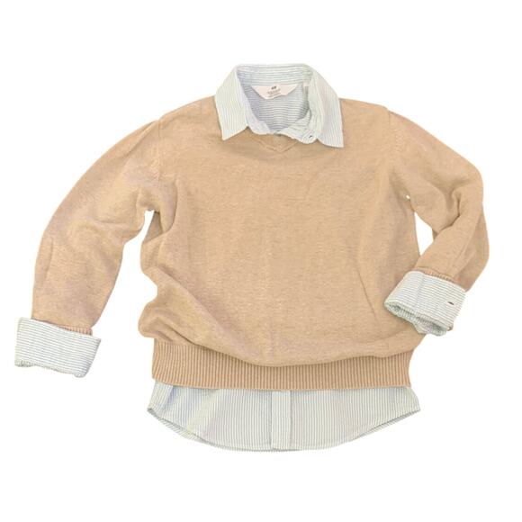 Lot of 2 Boys Shirts H&M Button Front Sz 8 Childrens Place Sweater Sz 7/8 Preppy - Picture 1 of 16